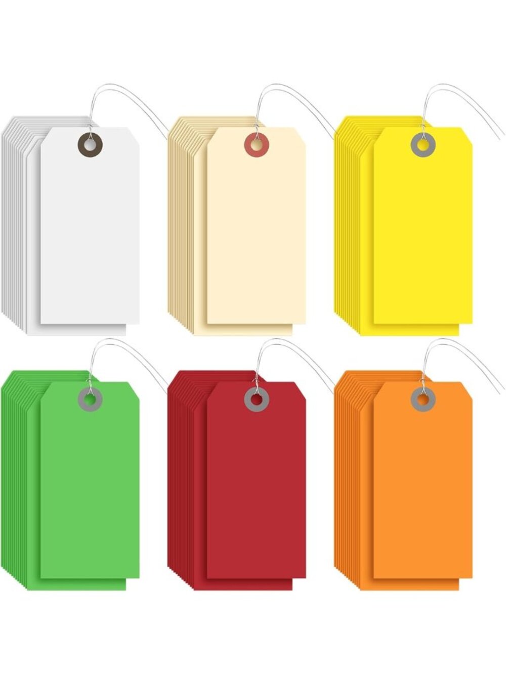 1000 Pcs Blank Manila Shipping Tags with Wire - 4.75" x 2.375" for Crafting